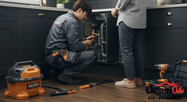 수원시 싱크대막힘 배수구 뚫음3