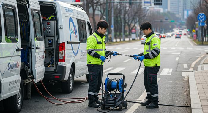 수원시 하수구 고압세척 횡주관 청소 완벽