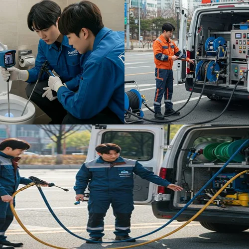 화서동 변기 막힘 수리 관통기 작업