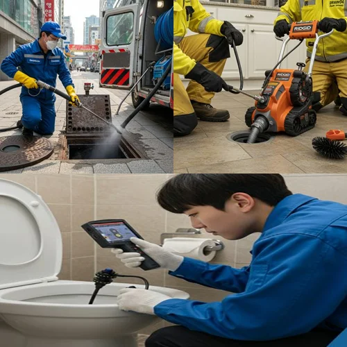 중동 싱크대 막힘 배수구 배관 스케일링