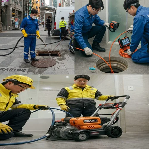 권선구 싱크대 막힘 배수구 석션 작업