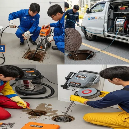 수원시 싱크대 막힘 배수구 석션 작업