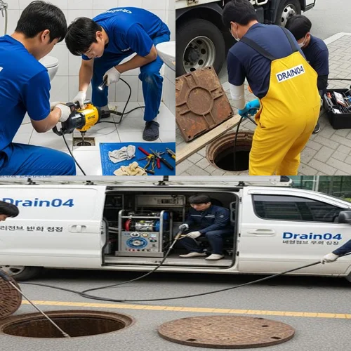 수원시 싱크대 막힘 배수구 석션 작업