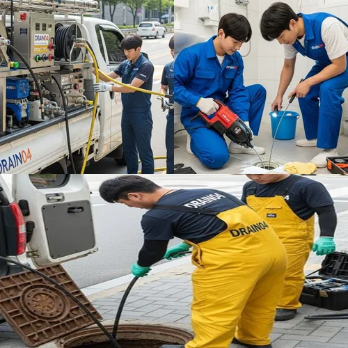 세류동 하수구 막힘 업체 빌라 주차장