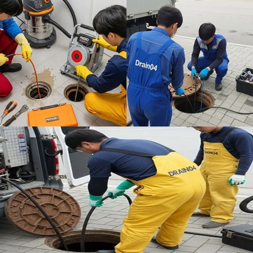 수원시 하수구 고압세척 횡주관 청소
